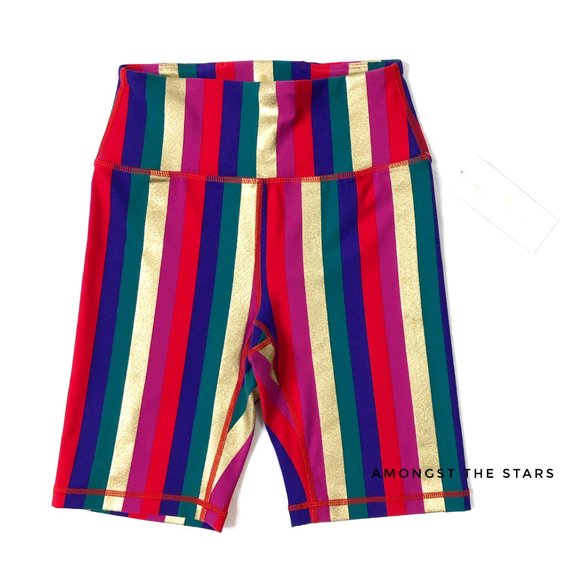 striped biker shorts